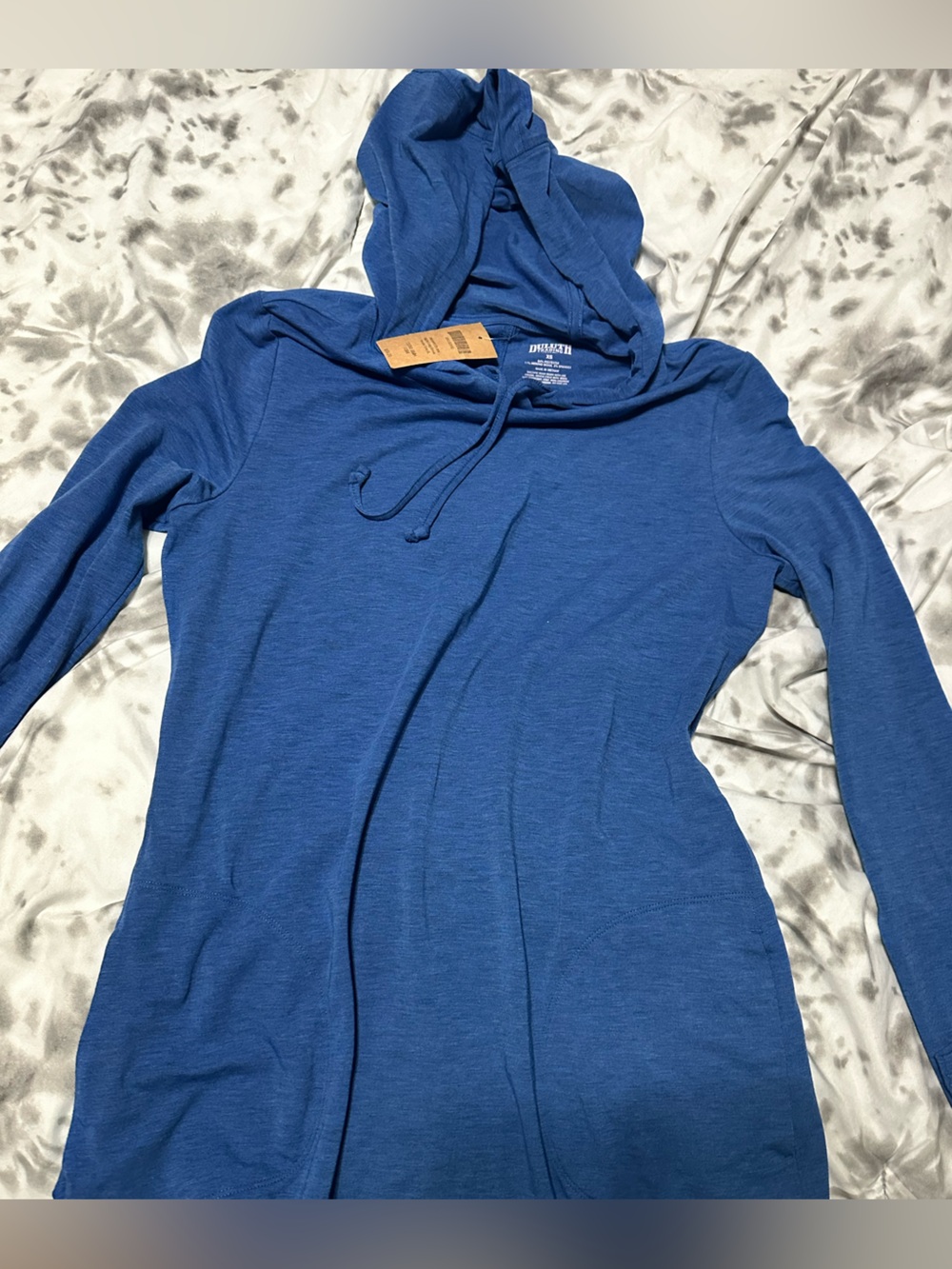 Duluth Trading Co Blue Lightweight Hooded Long-Sleeve